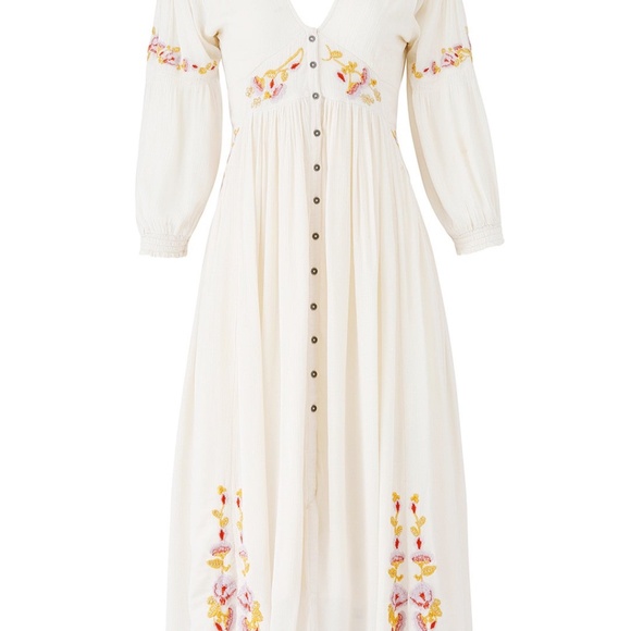 We The Free Cream Floral Midi Dress - Picture 7 of 11